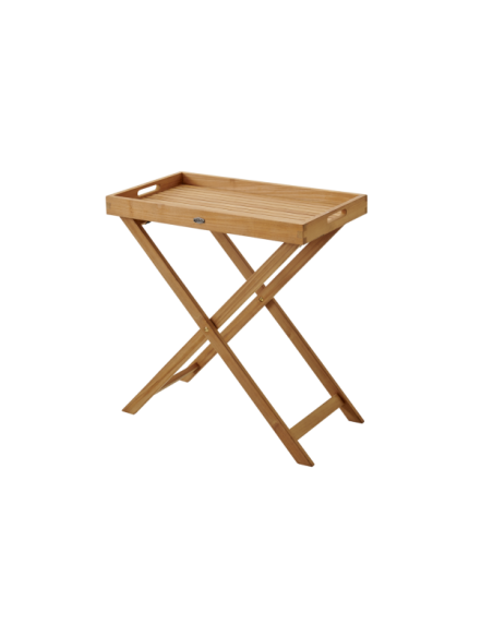 Mesa Auxiliar Plegable Exterior TURIN 70x40 cm, Madera de Teca Natural - Brafab