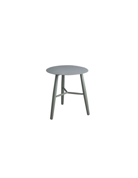 Mesa de Centro Exterior VANNES Ø45 cm, Aluminio / Verde Empolvado - Brafab