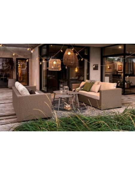 Mesa de Centro Exterior VANNES Ø75 cm, Aluminio / Caqui - Brafab