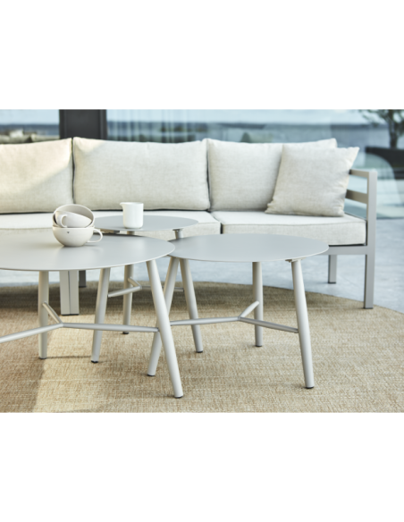 Mesa Auxiliar Exterior VANNES Ø45 cm, Aluminio / Caqui - Brafab