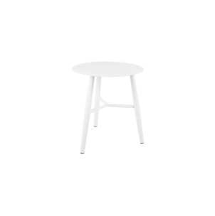 Mesa Auxiliar Exterior VANNES Ø45 cm, Aluminio / Blanco -...