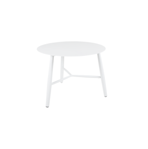 Mesa Auxiliar Exterior VANNES Ø60 cm, Aluminio / Blanco -...