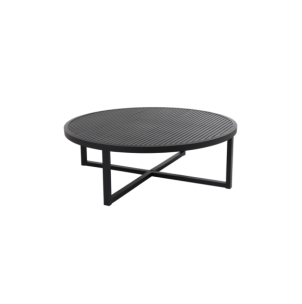 Mesa de Centro Exterior VEVI Ø100 cm, Aluminio / Negro -...