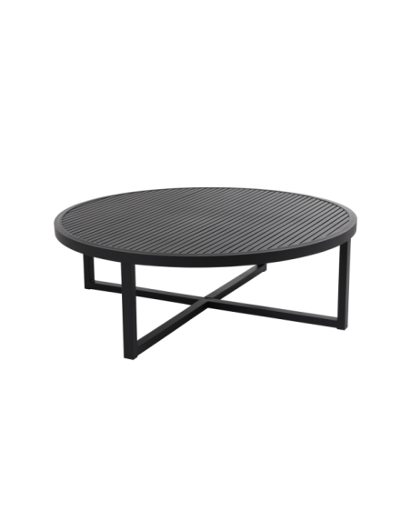 Mesa de Centro Exterior VEVI Ø100 cm, Aluminio / Negro - Brafab