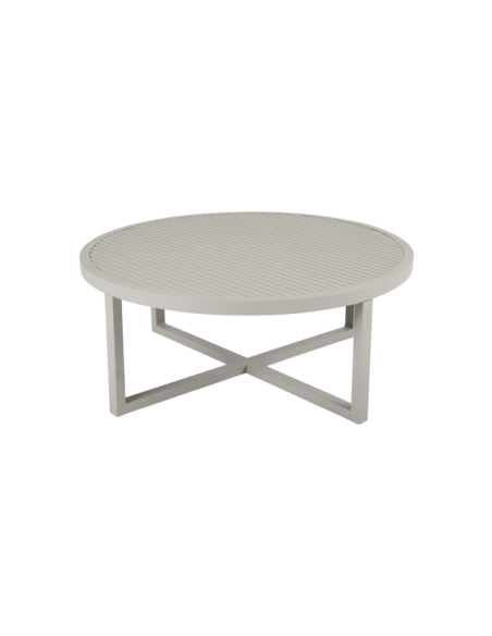 Mesa de Centro Exterior VEVI Ø100 cm, Aluminio / Caqui - Brafab