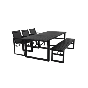 Mesa Exterior VEVI 230x94 cm de Comedor, Aluminio / Negro... 2