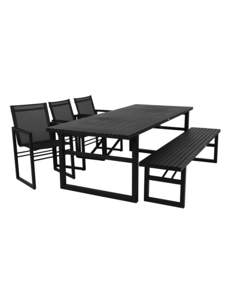 Mesa Exterior VEVI 230x94 cm de Comedor, Aluminio / Negro - Brafab