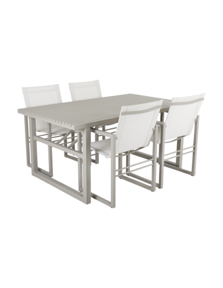 Mesa Exterior VEVI 160x90 cm de Comedor, Aluminio / Caqui - Brafab