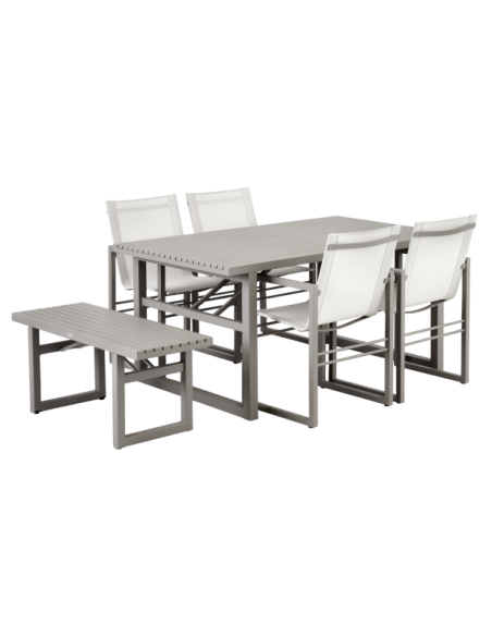 Mesa Exterior VEVI 160x90 cm de Comedor, Aluminio / Caqui - Brafab