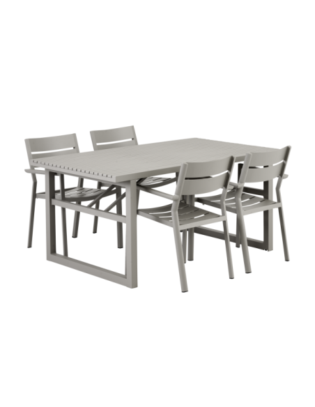 Mesa Exterior VEVI 160x90 cm de Comedor, Aluminio / Caqui - Brafab