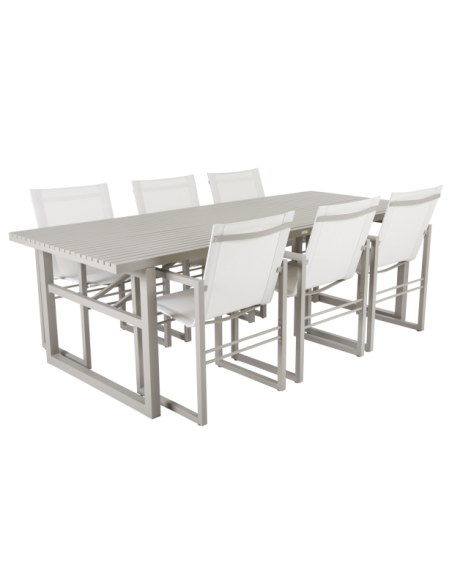 Mesa Exterior VEVI 230x94 cm de Comedor, Aluminio / Caqui - Brafab