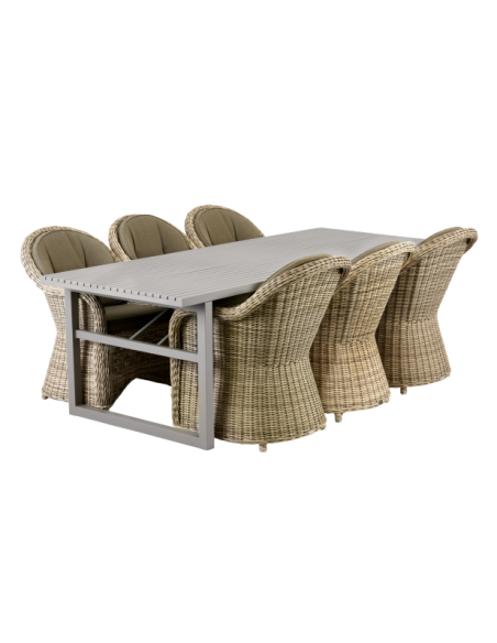 Mesa Exterior VEVI 230x94 cm de Comedor, Aluminio / Caqui - Brafab