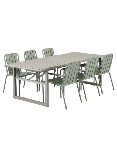 Mesa Exterior VEVI 230x94 cm de Comedor, Aluminio / Caqui - Brafab