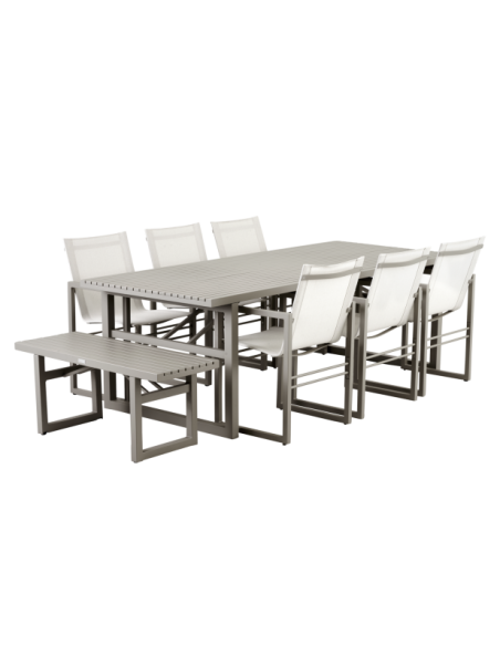 Mesa Exterior VEVI 230x94 cm de Comedor, Aluminio / Caqui - Brafab