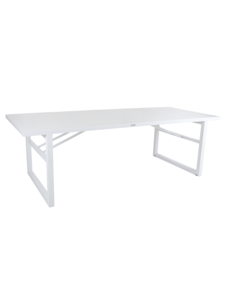 Mesa Exterior VEVI 230x94 cm de Comedor, Aluminio / Blanco - Brafab