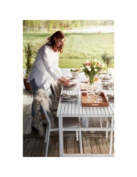 Mesa Exterior VEVI 230x94 cm de Comedor, Aluminio / Blanco - Brafab