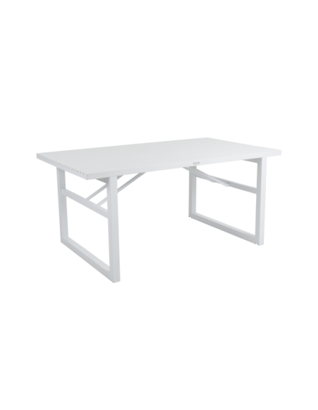 Mesa Exterior VEVI 160x90 cm de Comedor, Aluminio / Blanco - Brafab