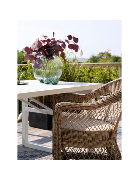 Mesa Exterior VEVI 160x90 cm de Comedor, Aluminio / Blanco - Brafab