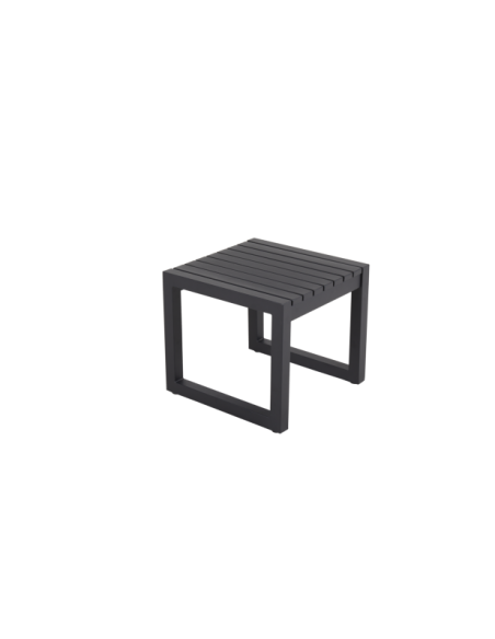 Mesa Auxiliar Exterior VEVI 40x40 cm, Aluminio / Negro - Brafab