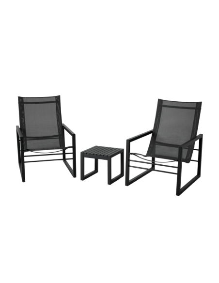 Mesa Auxiliar Exterior VEVI 40x40 cm, Aluminio / Negro - Brafab