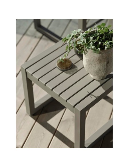 Mesa Auxiliar Exterior VEVI 40x40 cm, Aluminio / Caqui - Brafab