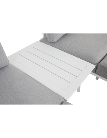 Mesa de Centro Exterior VILLAC 75x50 cm, Aluminio / Blanco - Brafab