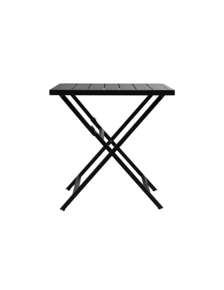 Mesa Bistró Plegable Exterior WILKIE 72x72 cm, Aluminio Negro - Brafab