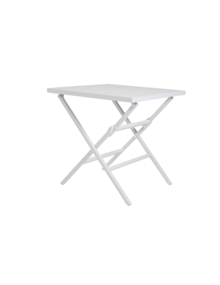 Mesa Bistró Plegable Exterior WILKIE 72x72 cm, Aluminio Blanco - Brafab