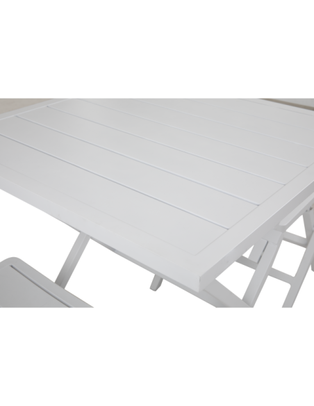 Mesa Bistró Plegable Exterior WILKIE 72x72 cm, Aluminio Blanco - Brafab