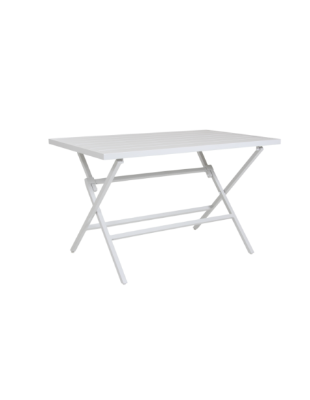 Mesa Bistró Plegable Exterior WILKIE 120x70 cm, Aluminio Blanco - Brafab