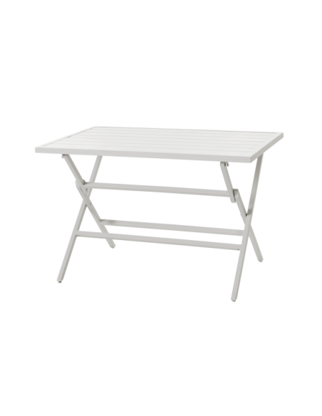 Mesa Bistró Plegable Exterior WILKIE 120x70 cm, Aluminio Blanco - Brafab