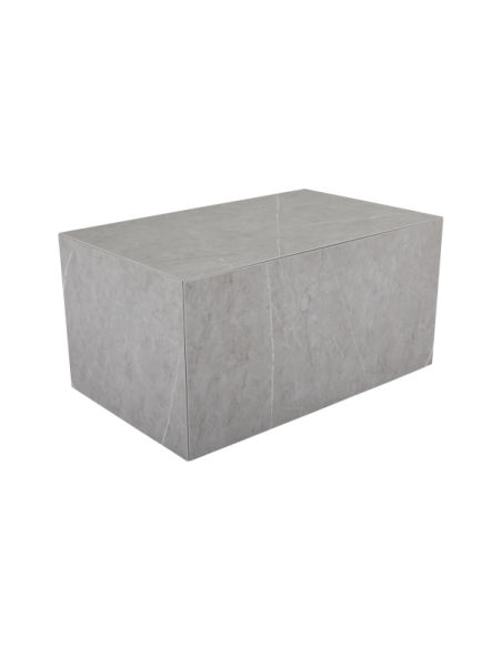 Mesa de Centro Exterior ZTEN 80x50 cm, Piedra compuesta, Aluminio / Gris - Brafab