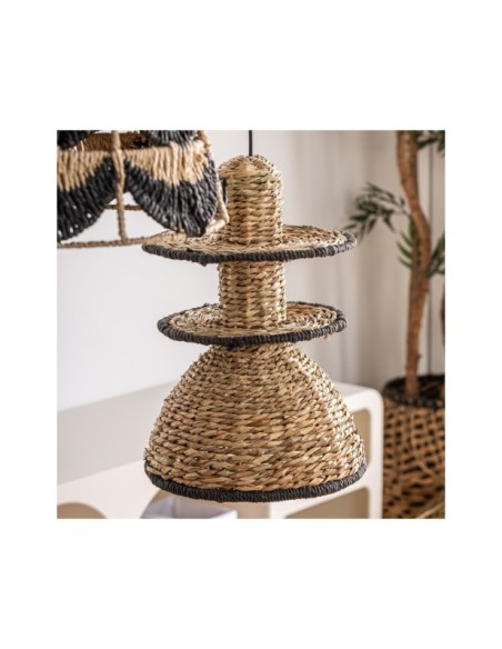 Lámpara de Techo KASSES, Fibra Natural / Negro, Natural - Kodu Home Design