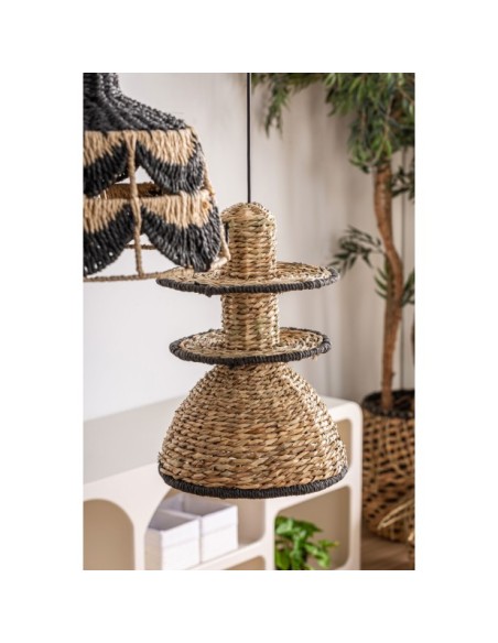 Lámpara de Techo KASSES, Fibra Natural / Negro, Natural - Kodu Home Design