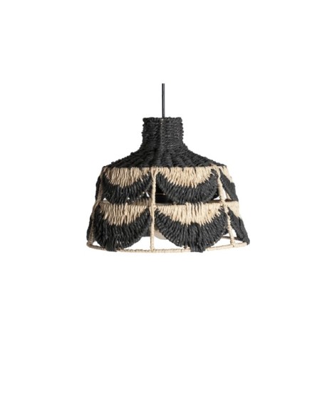 Lámpara de Techo LISSE, Fibra Natural / Negro, Natural - Kodu Home Design