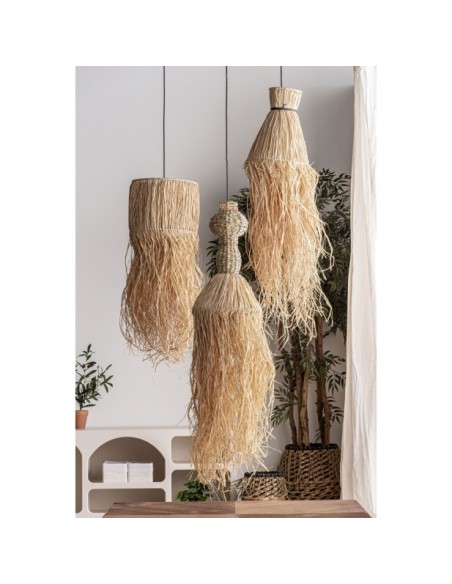 Lámpara de Techo KASSES, Fibra Natural / Marrón - Kodu Home Design