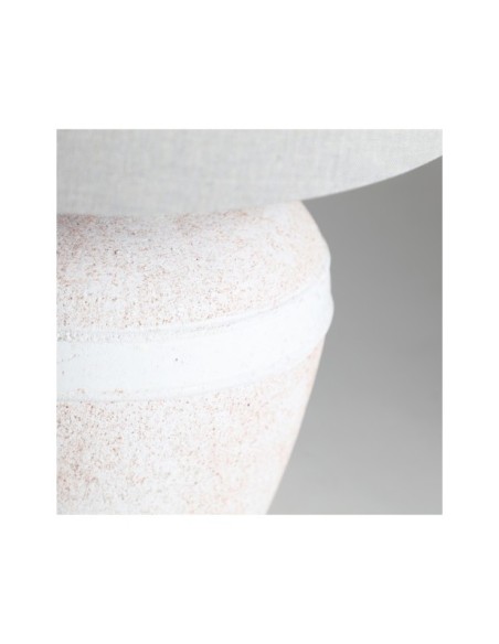 Lámpara de Mesa HELINA, Cerámica / Blanco, Plata - Kodu Home Design