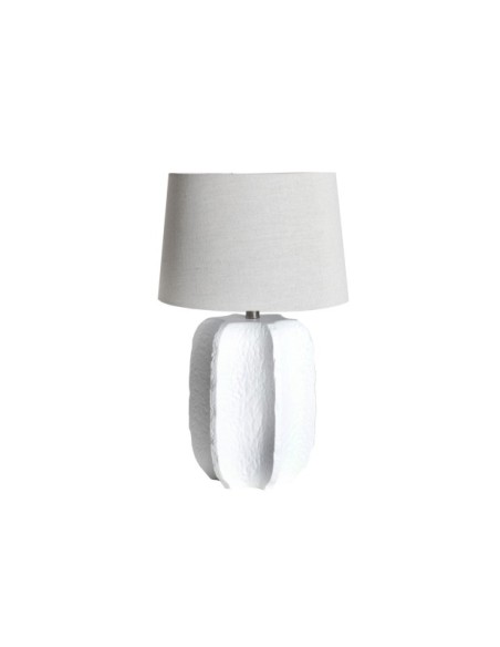 Lámpara de Mesa QUEILA, Cerámica / Blanco, Plata - Kodu Home Design