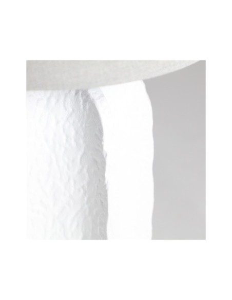 Lámpara de Mesa QUEILA, Cerámica / Blanco, Plata - Kodu Home Design