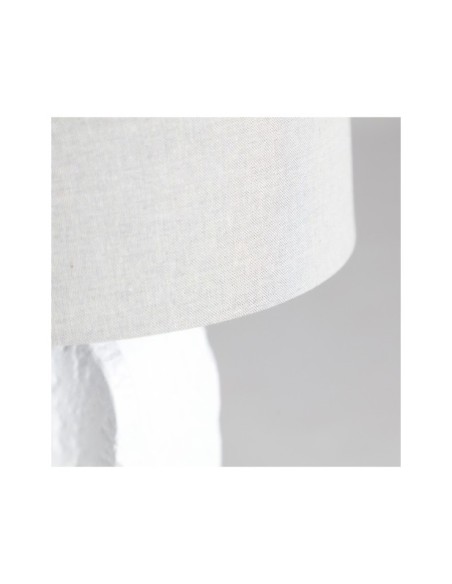 Lámpara de Mesa QUEILA, Cerámica / Blanco, Plata - Kodu Home Design