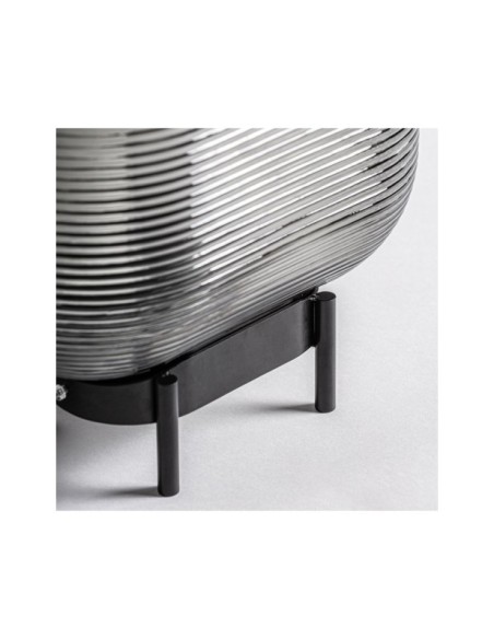 Lámpara de Mesa LYRA, Vidrio / Negro, Gris - Kodu Home Design