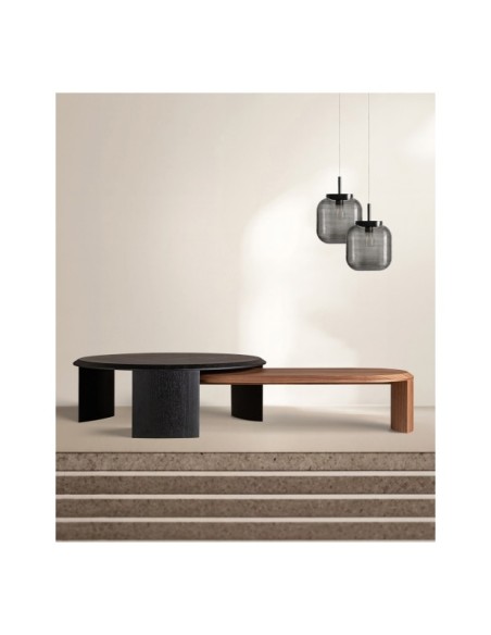 Lámpara de Techo LYRA, Vidrio / Negro, Gris - Kodu Home Design