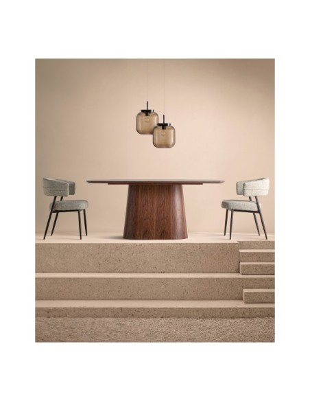 Lámpara de Techo ZARIA, Vidrio / Ámbar, Negro - Kodu Home Design