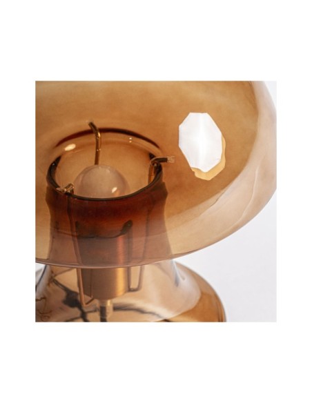 Lámpara de Mesa HASSELT, Vidrio / Ámbar, Oro - Kodu Home Design