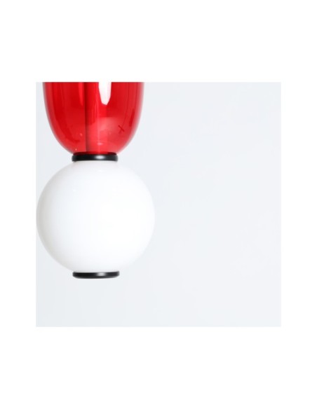 Lámpara de Techo LARISA, Cristal / Blanco, Oro, Rojo - Kodu Home Design