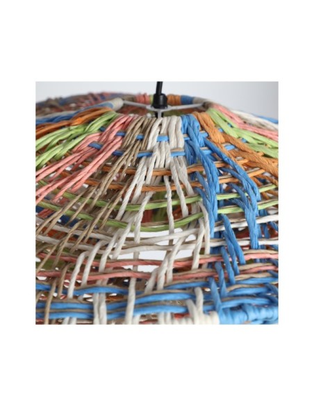 Lámpara de Techo KALEI, Rafia / Multicolor, Negro - Kodu Home Design