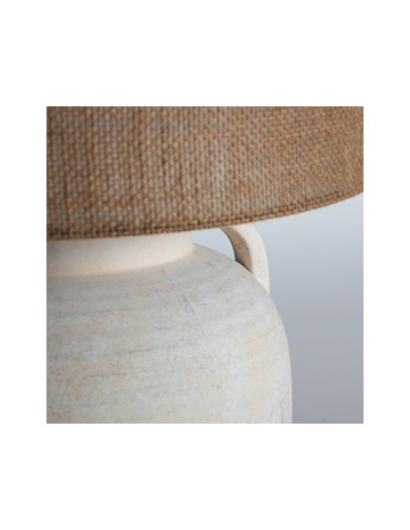 Lámpara de Mesa SERHE, Cerámica / Blanco, Marrón - Kodu Home Design