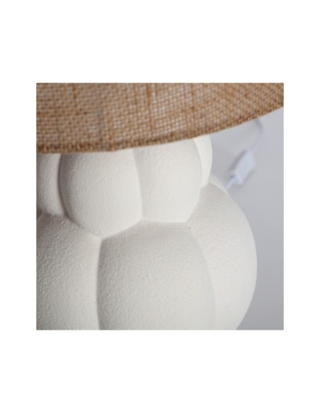 Lámpara de Mesa BULLA, Cerámica / Blanco, Marrón - Kodu Home Design
