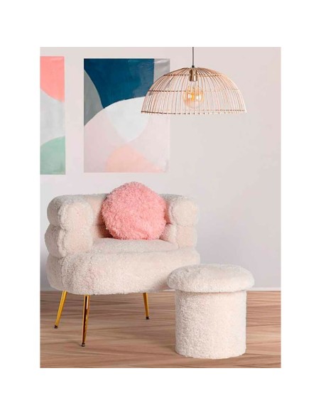 Reposapiés JONZAC, Lana / Blanco - Kodu Home Design