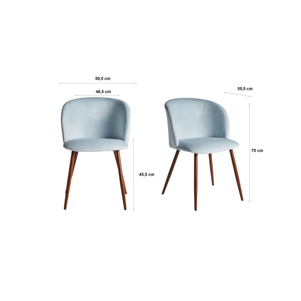 Silla LULA, Terciopelo / Azul, Marrón...